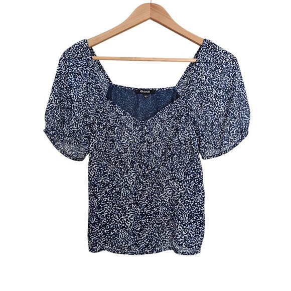 Women's - Madewell Sweetheart Top in Bengali Blockprint, Size 2 - Picture 4 of 12